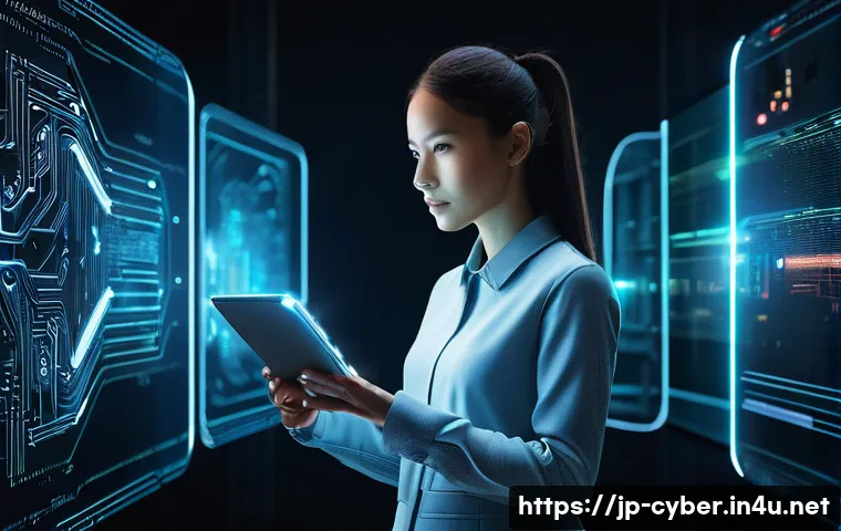 사이버보안 업계의 최신 뉴스와 사건 - **Prompt:** A young, determined professional, dressed in smart casual attire, stands in a futuristic...