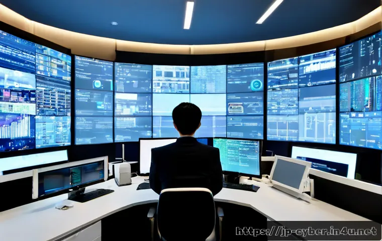 사이버보안 자동화 도구와 AI 활용 - Photorealistic cybersecurity analyst in a modern Tokyo office, monitoring an AI-powered security aut...